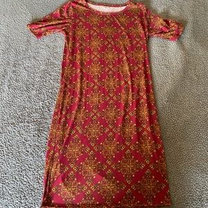 🖐🏼5 for $25 Lularoe Julia red print dress